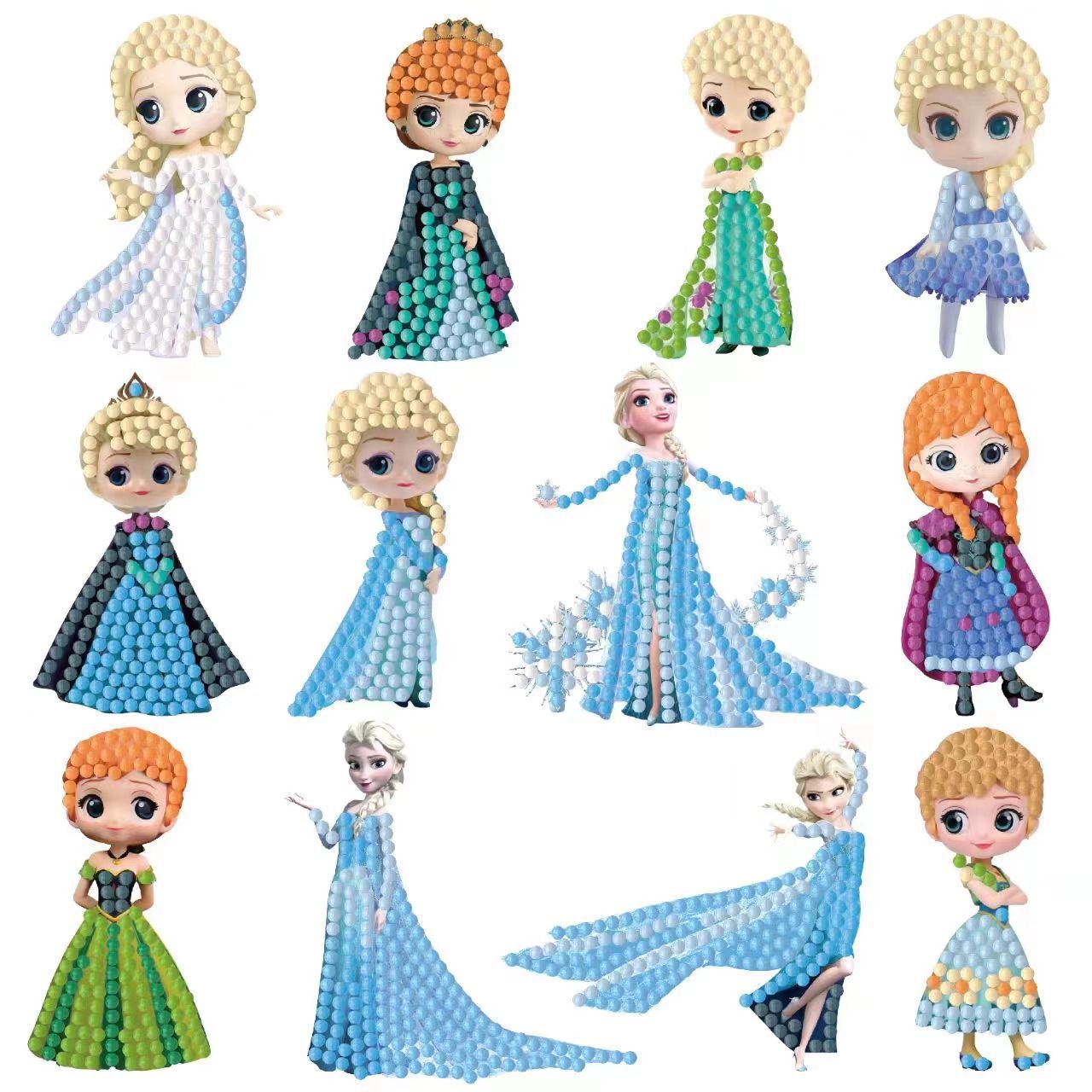 Kingdom Kids Education - Cartoon Prinses 5D Diamant Stickers Kinderen