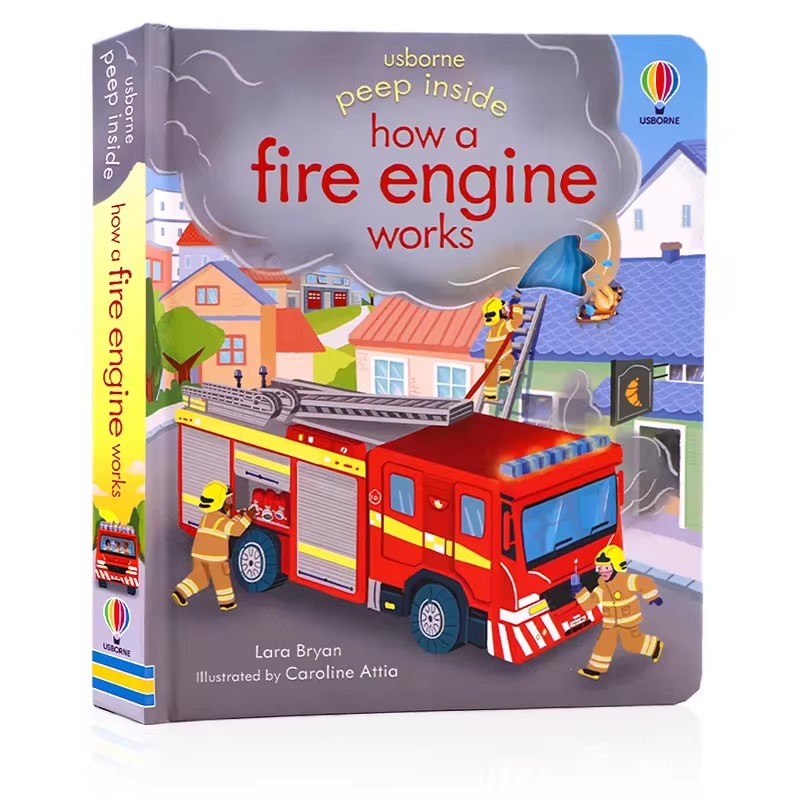 Kids Education Picture - Usborne Peep Inside Hoe een brandweerauto