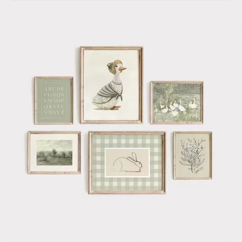Kids Early Education - Groene Boheemse kinderkamer galerij muurposter salie