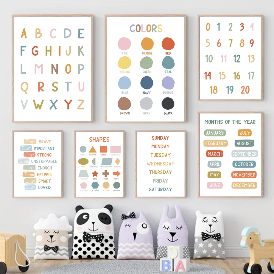 Kids Education Picture - Engels onderwijs poster alfabet nummer kleur