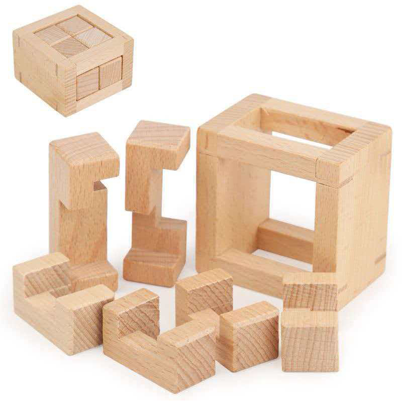 Brain Teaser Cube - YueYu II Houten Ontwarringspuzzels Moeilijke Breinbrekers
