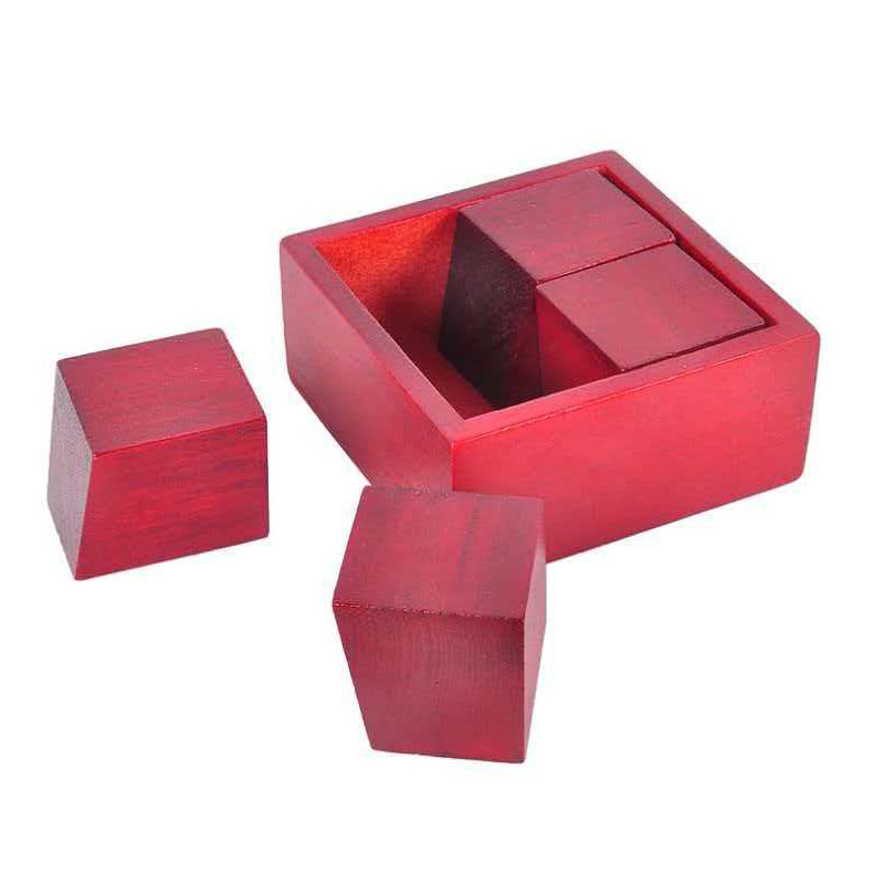 Brain Teaser Cube - Onmogelijke houten hersenkraker-puzzeldoos, slim geplaatste vier