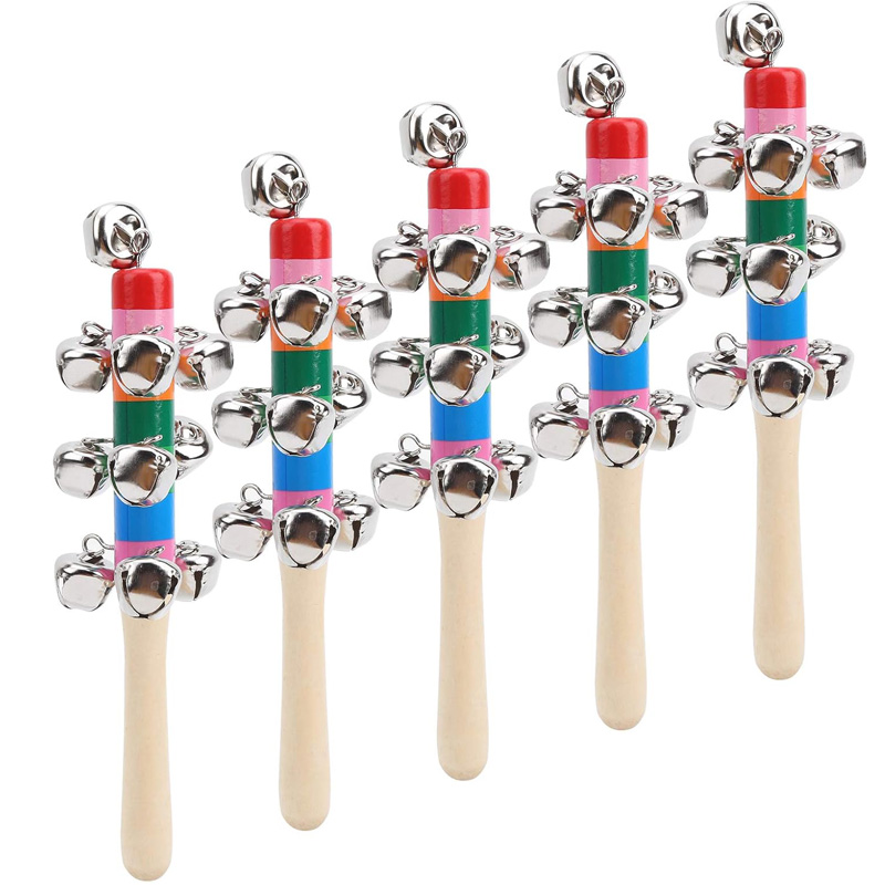 5PCS Houten Jingle Hand Bells  - Kids Education Bell recensie en prijs