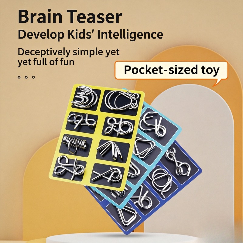 8-delige metalen puzzelset, kl - Brain Teaser Cube recensie en prijs