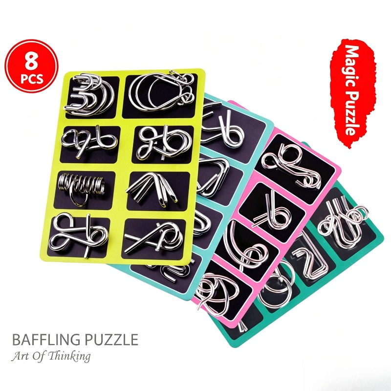 8-delige metalen puzzelset, kl - Brain Teaser Cube recensie en prijs