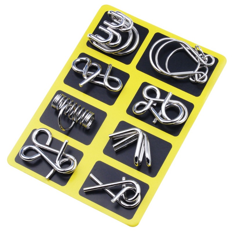 8-delige metalen puzzelset, kl - Brain Teaser Cube recensie en prijs
