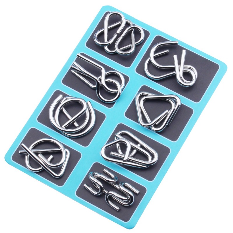 8-delige metalen puzzelset, kl - Brain Teaser Cube recensie en prijs