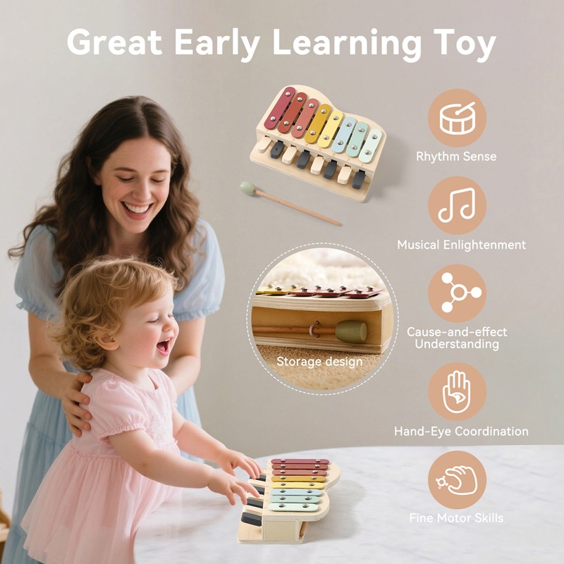 Montessori Houten Piano Speelg - Kids Education Learn Tv recensie en prijs