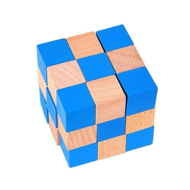 Vierkante Slangenkubus Houten  - Brain Teaser Cube recensie en prijs