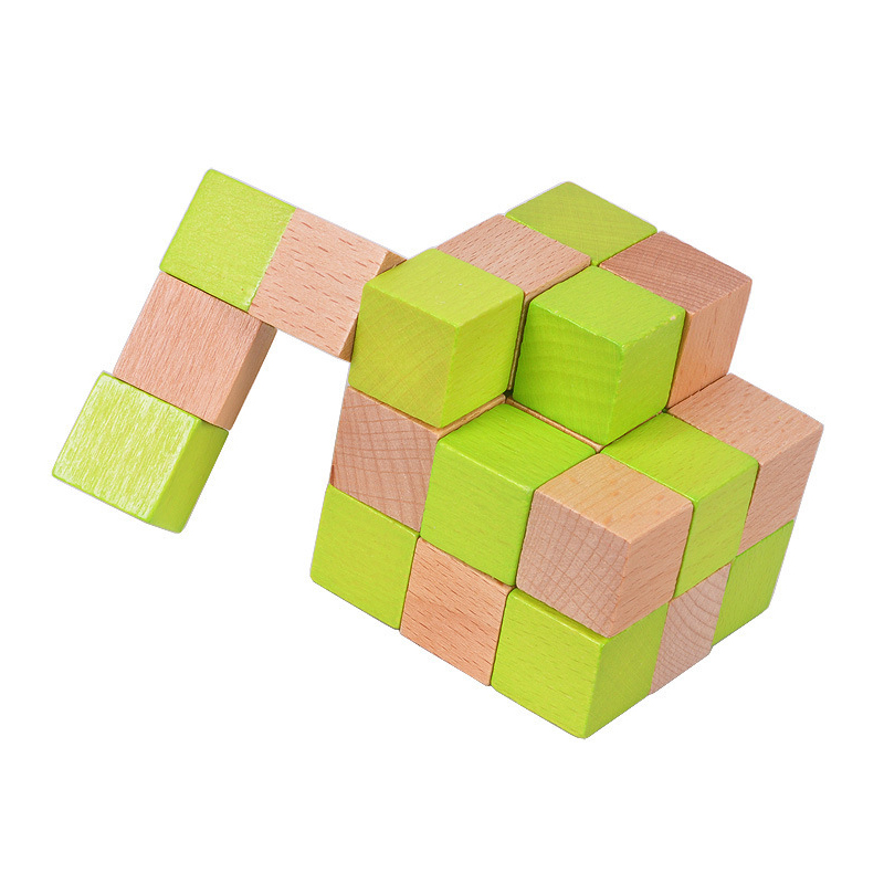Houten Snake Cube Puzzel IQ Lo - Brain Teaser Cube recensie en prijs